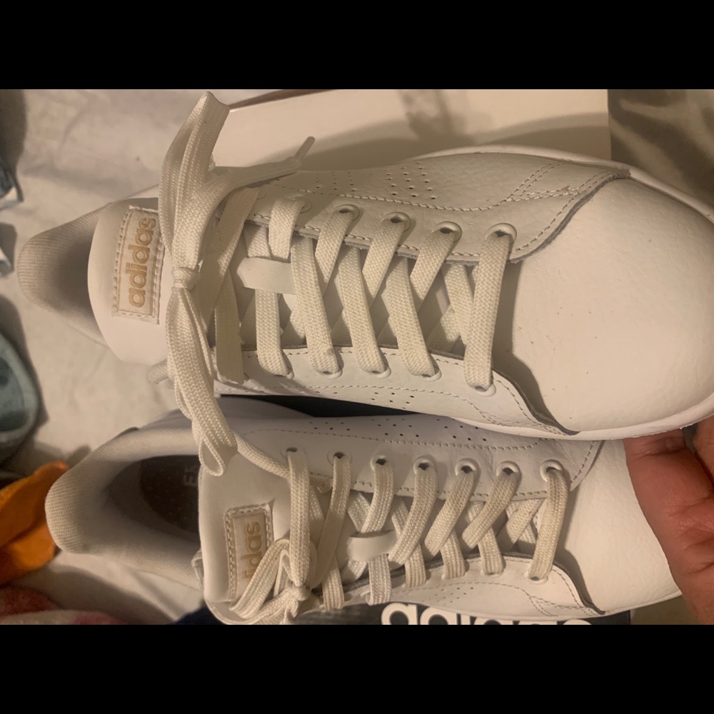 Adidas Sam smith’s in white and gold